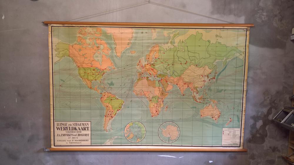 pantoffel Plateau Imitatie Oude wereldkaart, schoolplaat XL wereld,vintage wandkaart!! | Als Nieuw